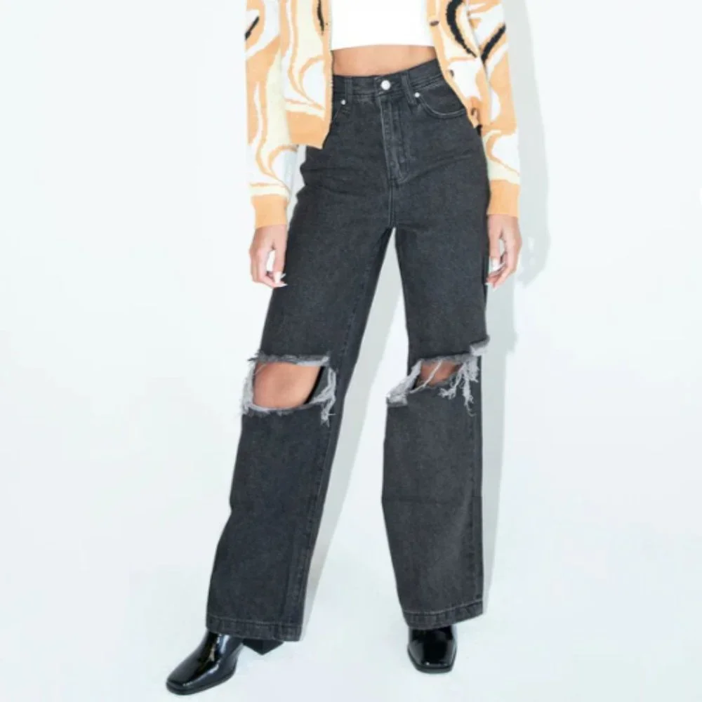 Princess Polly Finer Denim Jeans - Black - Picture 2 of 3
